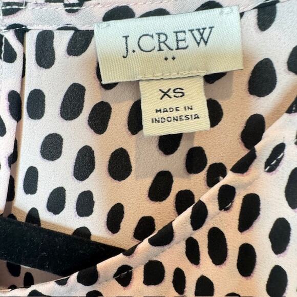 J. Crew Pink Dot Feminine Blouson Long Sleeve Blouse X-Small - Picture 2 of 12